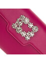 Dámská kabelka z hladké ekologické kůže s přezkou s krystaly Wittchen, růžová, ekologická kůže