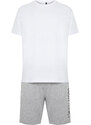 Trendyol White Printed Summer Short Pajamas Set