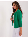 Fashionhunters Zelený dámský svetr na zip