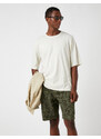 Koton Camouflage Patterned Gabardine Shorts