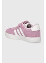 Dětské semišové sneakers boty adidas VL COURT 3.0 EL C fialová barva