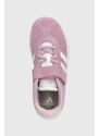 Dětské semišové sneakers boty adidas VL COURT 3.0 EL C fialová barva