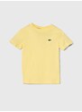 Dětské bavlněné tričko Lacoste žlutá barva