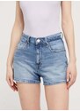 Džínové šortky Tommy Jeans dámské, hladké, high waist