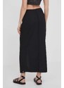 Sukně Calvin Klein Jeans černá barva, maxi, pouzdrová