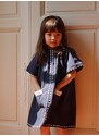 Dětské bavlněné šaty Konges Sløjd tmavomodrá barva, mini