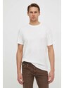 Tričko s příměsí lnu Pepe Jeans bílá barva