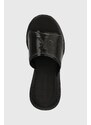 Pantofle Calvin Klein Jeans CHUNKY COMF SLIDE MG MR MET dámské, černá barva, na platformě, YW0YW01512