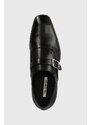 Kožené polobotky Karl Lagerfeld SAMUEL pánské, černá barva, KL12314