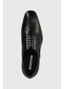 Kožené polobotky Karl Lagerfeld SAMUEL pánské, černá barva, KL12334