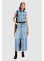 Džínové šaty AllSaints BLAIR DENIM DRESS maxi, W183DA