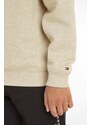Dětská bavlněná mikina Tommy Hilfiger béžová barva, s potiskem
