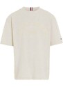 Dětské bavlněné tričko Tommy Hilfiger béžová barva, s potiskem