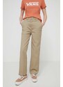 Kalhoty Dickies ELIZAVILLE REC dámské, zelená barva, jednoduché, high waist, DK0A4XKB