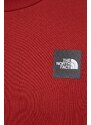 Bavlněná mikina The North Face pánská, červená barva, s potiskem, NF0A87EBPOJ1