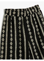 Koton Wide Leg Trousers with Floral Embroidered Elastic Waist.