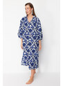 Trendyol Ethnic Pattern Wide Fit Midi Woven 100% Cotton Beach Dress