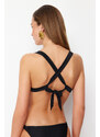 Trendyol Black Bralette Knotted Bikini Top