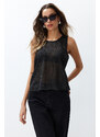 Trendyol Black Transparent Detailed Thin Knitwear Blouse