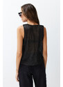 Trendyol Black Transparent Detailed Thin Knitwear Blouse