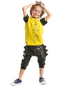 Denokids Ribbed Rawr Boys T-shirt Capri Shorts Set