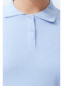 Trendyol Curve Light Blue Polo Neck T-shirt