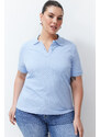 Trendyol Curve Light Blue Polo Neck T-shirt