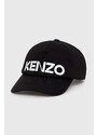 Bavlněná baseballová čepice Kenzo černá barva, s potiskem, FE58AC101F31.99