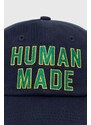 Bavlněná baseballová čepice Human Made 6 Panel Cap tmavomodrá barva, s aplikací, HM27GD012