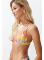 Trendyol Abstract Patterned Triangle Bikini Top