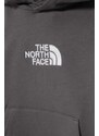 Dětská bavlněná mikina The North Face DREW PEAK LIGHT P/O HOODIE šedá barva, s kapucí, s aplikací