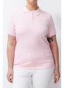 Trendyol Curve Pink Polo Neck Knitted T-shirt