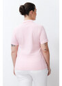 Trendyol Curve Pink Polo Neck Knitted T-shirt