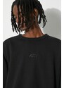 Bavlněná mikina Vans Premium Standards Crew Fleece LX pánská, černá barva, hladká, VN000GBWBLK1