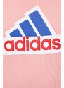 Mikina adidas pánská, růžová barva, s kapucí, s aplikací, IS9597