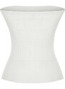 Trendyol Ecru Strapless Button Detailed Knitwear Blouse