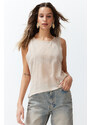 Trendyol Stone Transparent Detailed Thin Knitwear Blouse