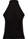 Trendyol Black Asymmetric Neck Tie Knitwear Blouse