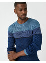 Koton Basic Knitwear Sweater Crew Neck Color Block