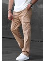 Madmext Men's Camel Cargo Pocket Baggy Trousers 6811