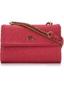 Dámská kožená kabelka s ozdobnou klopou a řetízkem Wittchen, tmavě růžová, přírodní kůže
