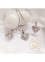 Jewellis ČR Jewellis ocelový set ve tvaru srdce Antique Heart s krystaly Swarovski - Rose