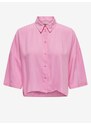 Růžová dámská cropped košile ONLY Astrid - Dámské