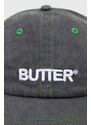 Bavlněná baseballová čepice Butter Goods Rounded Logo 6 Panel Cap zelená barva, s aplikací, BGQ1247004