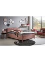 Růžová čalouněná postel Meise Möbel Fun 140 x 200 cm s úložným prostorem