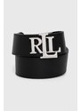 Kožený pásek Lauren Ralph Lauren dámský, černá barva