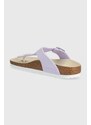 Dětské žabky Birkenstock Gizeh K BF Shiny Lizard fialová barva