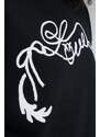 Bavlněná mikina Pinko dámská, černá barva, s potiskem, 103631 A1XE