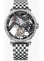 Agelocer Watches Stříbrné pánské hodinky Agelocer s ocelovým páskem Tourbillon Series Silver / Black Ruby 40MM