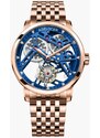 Agelocer Watches Zlaté pánské hodinky Agelocer s ocelovým páskem Tourbillon Series Gold / Blue 40MM